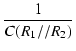 $\displaystyle {\frac{{1}}{{C(R_1//R_2)}}}$