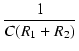 $\displaystyle {\frac{{1}}{{C (R_1 + R_2)}}}$