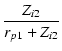 $\displaystyle {\frac{{Z_{i2}}}{{r_{p1} + Z_{i2}}}}$